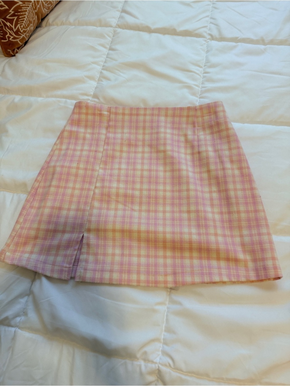 art class Pink and Cream Plaid Mini Skirt size 10-12